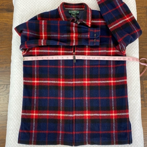 LAUREN Ralph Lauren Pure Wool Full Zip Longsleeve Flannel Jacket Shacket - Picture 6 of 17